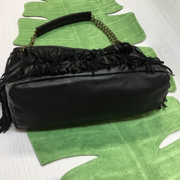 NWT Black Fringe Tote Bag - Picture 4 of 5